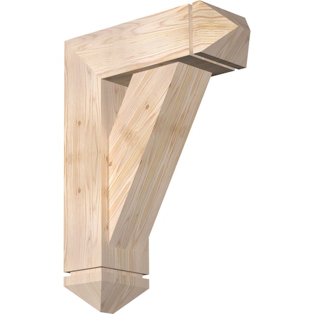 Traditional Arts And Crafts Smooth Bracket W/ Offset Brace, Douglas Fir, 7 1/2W X 22D X 30H